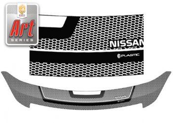 2 399 р. Дефлектор капота CA-Plastiс  Nissan Almera  седан (2012-2019) (Серия Art графит)  с доставкой в г. Калуга. Увеличить фотографию 1