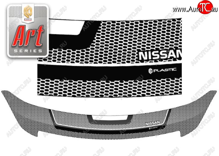 2 399 р. Дефлектор капота CA-Plastiс  Nissan Almera  седан (2012-2019) (Серия Art серебро)  с доставкой в г. Калуга