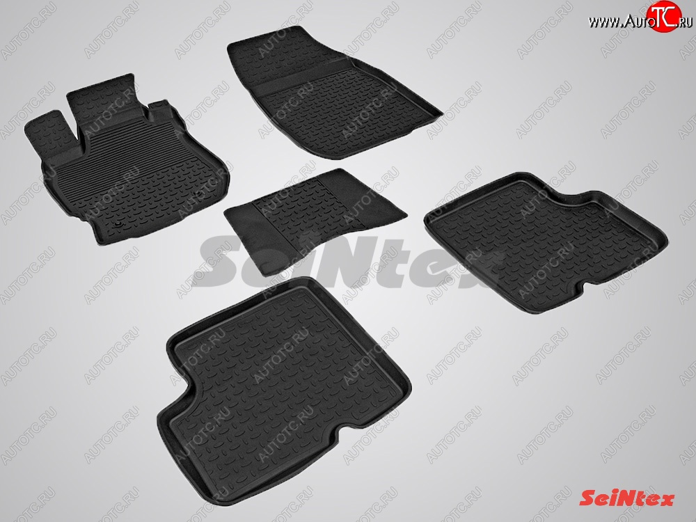 2 599 р. Износостойкие коврики в салон с высоким бортом SeiNtex Premium 4 шт. (резина)  Nissan Almera  седан (2012-2019)  с доставкой в г. Калуга