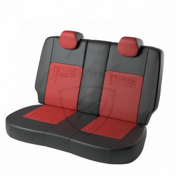 8 749 р. Чехлы для сидений (G11/G15) Lord Autofashion Турин (экокожа, раздельная спинка)  Nissan Almera  седан (2012-2019) (Чёрный, вставка красная)  с доставкой в г. Калуга. Увеличить фотографию 2