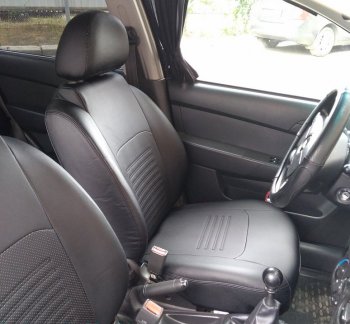 8 749 р. Чехлы для сидений (G11/G15) Lord Autofashion Турин (экокожа, раздельная спинка)  Nissan Almera  седан (2012-2019) (Чёрный, вставка чёрная)  с доставкой в г. Калуга. Увеличить фотографию 5