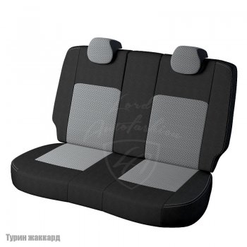 4 699 р. Чехлы для сидений Lord Autofashion Турин (жаккард, сплошная спинка) Nissan Almera седан G15 (2012-2019) (Черный, вставка Тропик)  с доставкой в г. Калуга. Увеличить фотографию 2