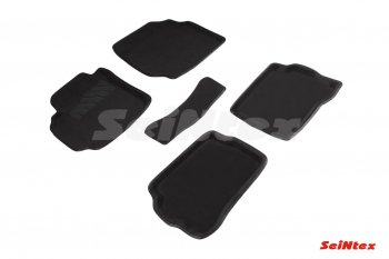 4 299 р. Комплект 3D ковриков в салон (ворсовые / чёрные) Seintex Nissan Almera Classic седан B10 (2006-2013)  с доставкой в г. Калуга. Увеличить фотографию 1