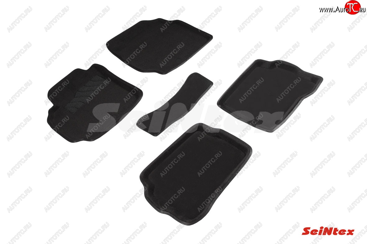 4 299 р. Комплект 3D ковриков в салон (ворсовые / чёрные) Seintex Nissan Almera Classic седан B10 (2006-2013)  с доставкой в г. Калуга