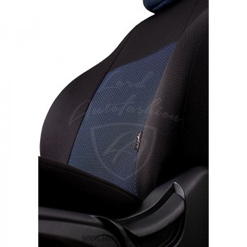 6 649 р. Чехлы для сидений Lord Autofashion Дублин (жаккард, сплошная спинка)  Nissan Almera Classic  седан (2006-2013) (Черный, вставка Ёж Синий)  с доставкой в г. Калуга. Увеличить фотографию 2