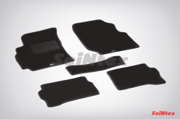 2 599 р. Комплект ворсовых ковриков в салон LUX Seintex Nissan Almera Classic седан B10 (2006-2013) (Чёрный)  с доставкой в г. Калуга. Увеличить фотографию 1