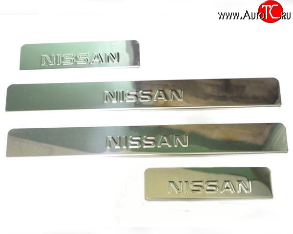 759 р. Накладки на порожки автомобиля M-VRS (нанесение надписи методом штамповки) Nissan Almera Classic седан B10 (2006-2013)  с доставкой в г. Калуга