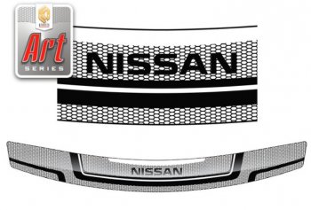 2 399 р. Дефлектор капота CA-Plastiс  Nissan Bassara (1999-2003) (Серия Art графит)  с доставкой в г. Калуга. Увеличить фотографию 1