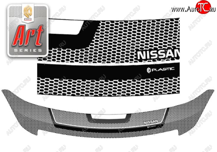 2 399 р. Дефлектор капота CA-Plastiс  Nissan Bluebird Sylphy  седан (2005-2012) (Серия Art графит)  с доставкой в г. Калуга