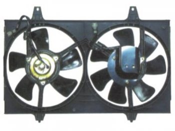 14 899 р. Вентилятор радиатора в сборе (VQ30DE/VQ20DE/VQ25DE) SAT Nissan Cefiro A32 (1994-1998)  с доставкой в г. Калуга. Увеличить фотографию 1