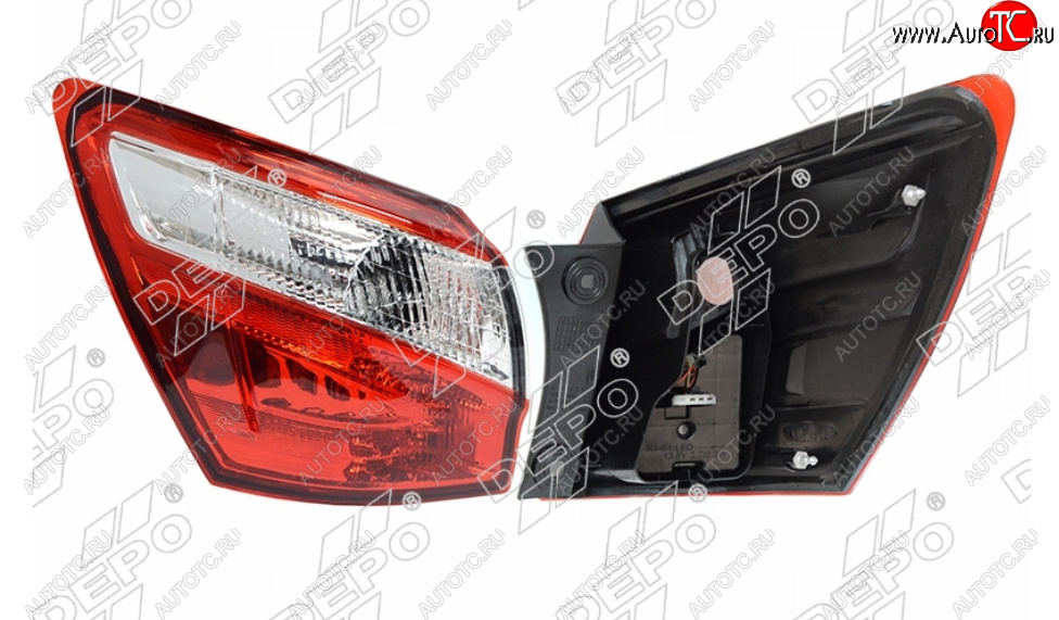 8 399 р. Левый фонарь задний (диодный) DEPO Nissan Dualis J10 2-ой рестайлинг (2010-2014)  с доставкой в г. Калуга