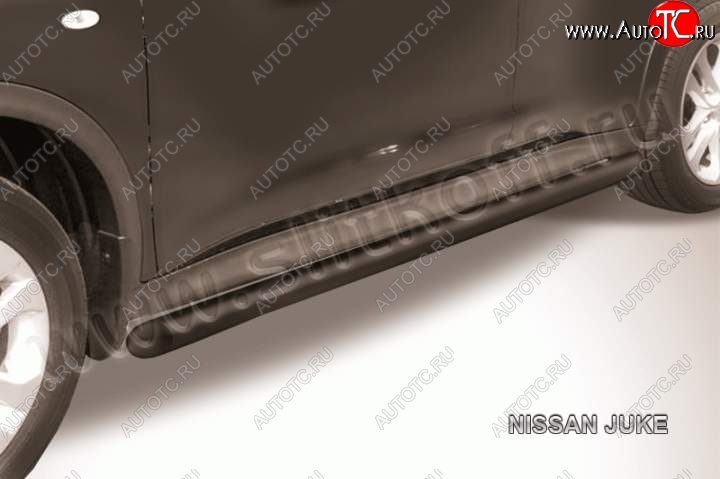 7 999 р. Защита порогов из труб d57 Slitkoff  Nissan Juke  1 YF15 (2010-2020) (Цвет: серебристый)  с доставкой в г. Калуга