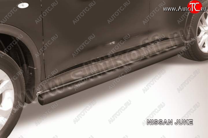 8 649 р. Защита порогов из труб d76 Slitkoff  Nissan Juke  1 YF15 (2010-2020) (Цвет: серебристый)  с доставкой в г. Калуга