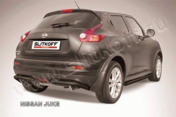5 899 р. Защита заднего бампера Slitkoff (d57, 4WD)  Nissan Juke  1 YF15 (2010-2020) (Цвет: серебристый)  с доставкой в г. Калуга. Увеличить фотографию 1