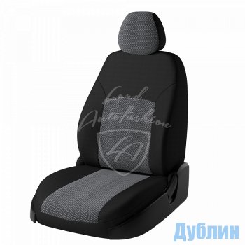 5 849 р. Чехлы для сидений Lord Autofashion Дублин (жаккард)  Nissan Juke  1 YF15 (2014-2020) рестайлинг (Черный, вставка Ёж Белый)  с доставкой в г. Калуга. Увеличить фотографию 1