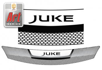 2 169 р. Дефлектор капота CA-Plastiс  Nissan Juke  1 YF15 (2010-2020) (Серия Art черная)  с доставкой в г. Калуга. Увеличить фотографию 1