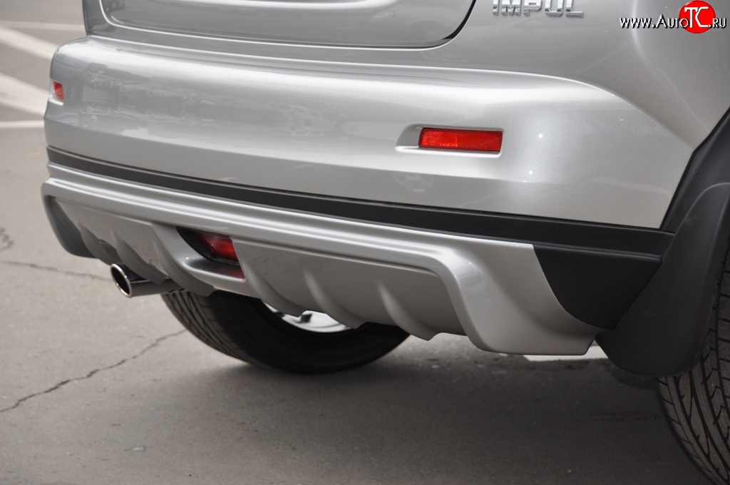 3 999 р. Накладка на задний бампер Impul Nissan Juke 1 YF15 дорестайлинг (2010-2014) (Неокрашенная)  с доставкой в г. Калуга
