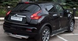 11 999 р. Защита заднего бампера (Ø63 и 42 мм, нержавейка) SLITKOFF  Nissan Juke  1 YF15 (2010-2014) дорестайлинг  с доставкой в г. Калуга. Увеличить фотографию 4