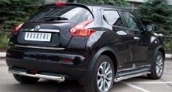 13 949 р. Защита заднего бампера (Ø63 и 42 мм, нержавейка) SLITKOFF  Nissan Juke  1 YF15 (2010-2014) дорестайлинг  с доставкой в г. Калуга. Увеличить фотографию 4