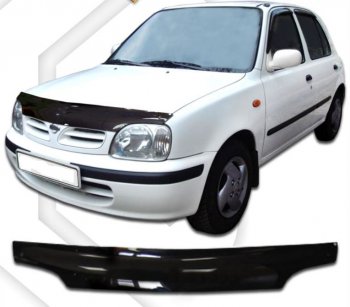2 079 р. Дефлектор капота CA-Plastic  Nissan Micra  2 (1992-2003) (Classic черный, Без надписи)  с доставкой в г. Калуга. Увеличить фотографию 1