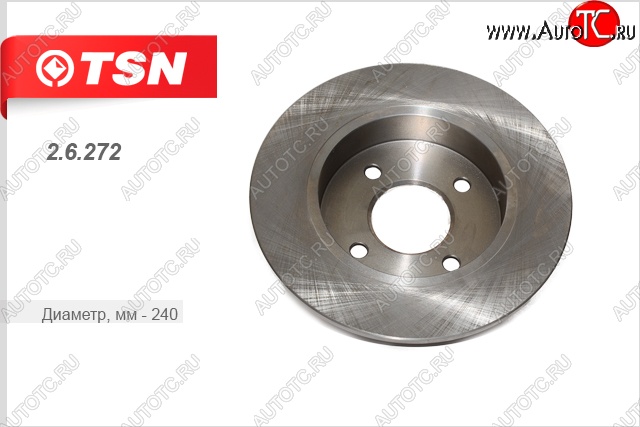 879 р. Задний тормозной диск (1.0/1.2/1.4/1.5D) TSN  Nissan Micra  2 (1992-2003)  с доставкой в г. Калуга