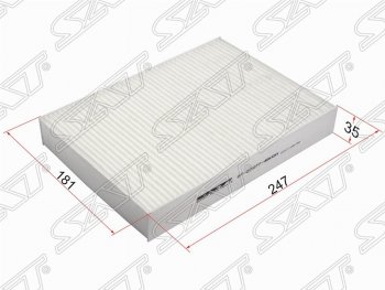 229 р. Фильтр салонный SAT (247х181х35 mm)  Nissan Micra  K13 (2010-2013), Nissan Qashqai  2 (2013-2019), Nissan X-trail  3 T32 (2017-2022), Renault Megane  универсал (2016-2024)  с доставкой в г. Калуга. Увеличить фотографию 1