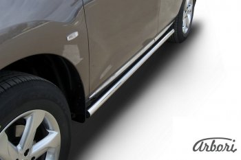 Защита штатных порогов Arbori (нержавейка, d57 mm). Nissan Murano 2 Z51 рестайлинг (2010-2016)