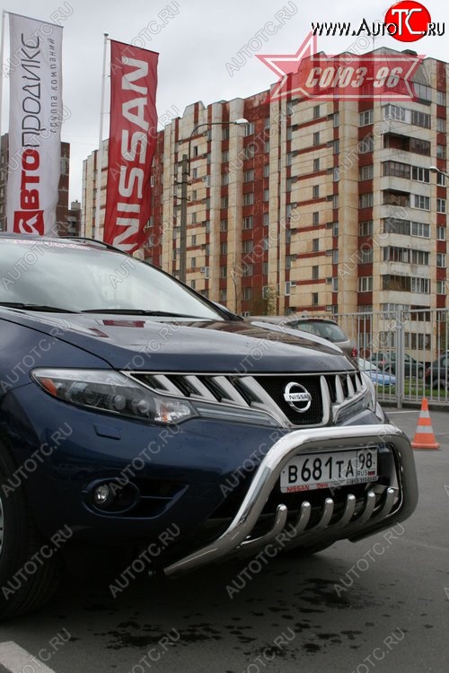 20 654 р. Защита переднего бампера Souz-96 (d76) Nissan Murano 2 Z51 дорестайлинг (2008-2011)  с доставкой в г. Калуга