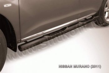 10 899 р. Защита порогов Slitkoff  Nissan Murano  2 Z51 (2010-2016) (Цвет: серебристый)  с доставкой в г. Калуга. Увеличить фотографию 1