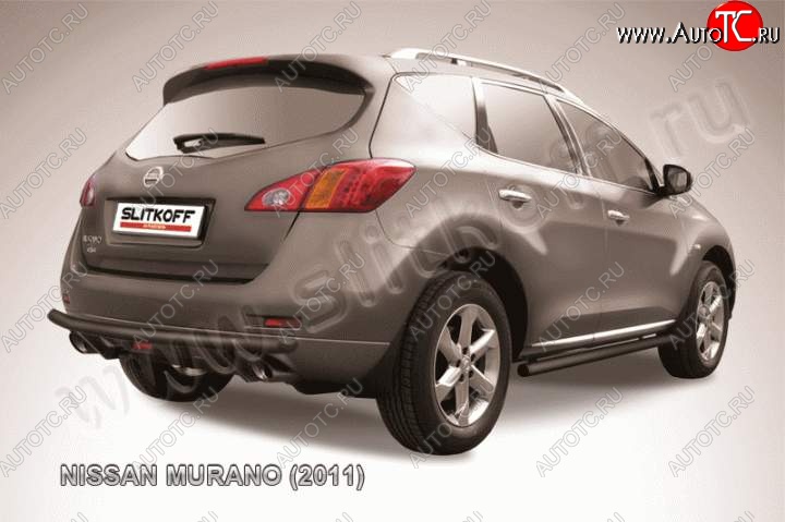 6 799 р. Защита задняя Slitkoff  Nissan Murano  2 Z51 (2010-2016) (Цвет: серебристый)  с доставкой в г. Калуга