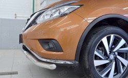 15 999 р. Защита переднего бампера (Ø63 мм волна с недписью, нержавейка) Russtal  Nissan Murano  3 Z52 (2015-2022)  с доставкой в г. Калуга. Увеличить фотографию 3