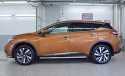 21 999 р. Защита порогов из круглой трубы диаметром 63 мм SLITKOFF Nissan Murano 3 Z52 дорестайлинг (2015-2022)  с доставкой в г. Калуга. Увеличить фотографию 2