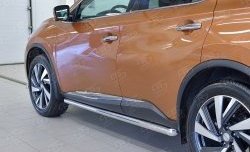 21 999 р. Защита порогов из круглой трубы диаметром 63 мм SLITKOFF Nissan Murano 3 Z52 дорестайлинг (2015-2022)  с доставкой в г. Калуга. Увеличить фотографию 3