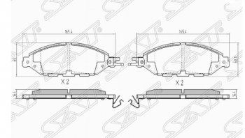 1 659 р. Комплект передних тормозных колодок SAT  Nissan Murano  3 Z52 - Pathfinder  R52  с доставкой в г. Калуга. Увеличить фотографию 1
