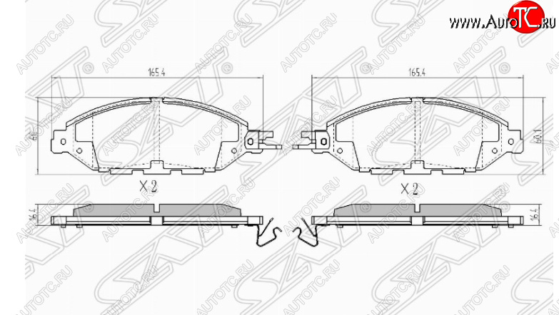 1 659 р. Комплект передних тормозных колодок SAT  Nissan Murano  3 Z52 - Pathfinder  R52  с доставкой в г. Калуга