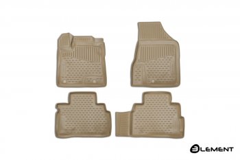 Комплект 3D ковриков салона Element (полиуретан, бежевые) Nissan Murano 3 Z52 рестайлинг (2020-2024)