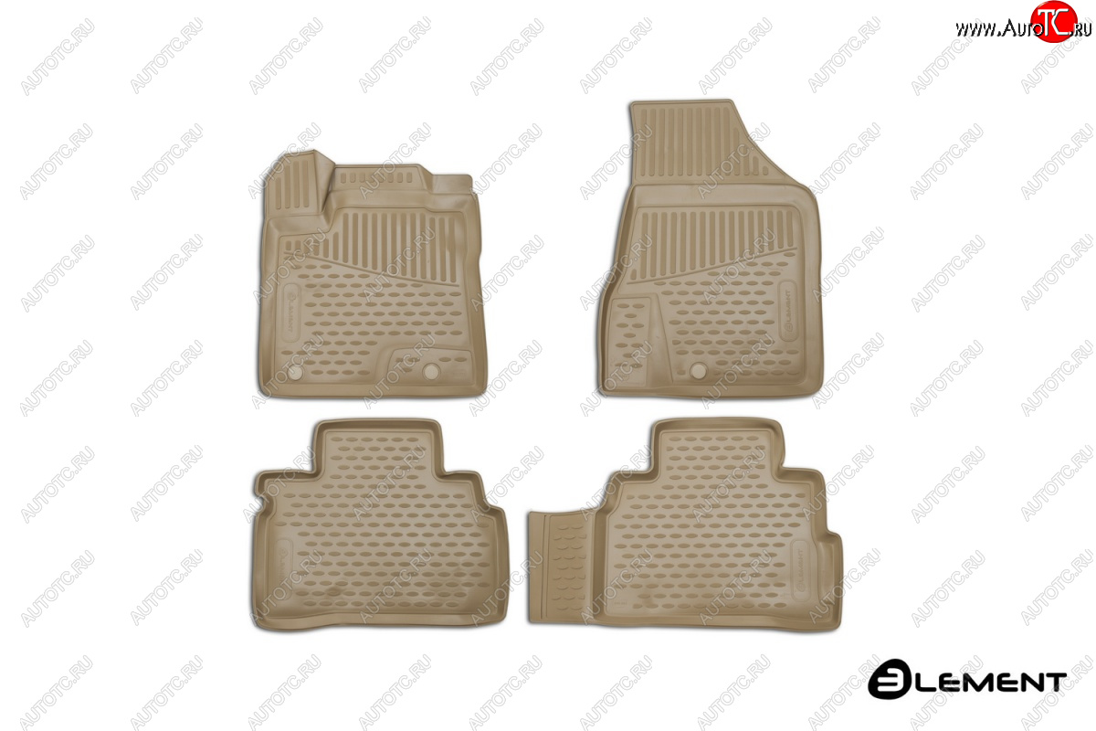 5 649 р. Комплект 3D ковриков салона Element (полиуретан, бежевые)  Nissan Murano  3 Z52 (2015-2024)  с доставкой в г. Калуга
