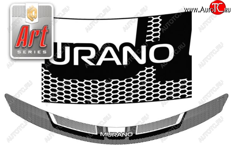 2 259 р. Дефлектор капота CA-Plastiс  Nissan Murano  1 Z50 (2002-2009) (Серия Art белая)  с доставкой в г. Калуга
