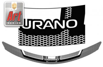 2 259 р. Дефлектор капота CA-Plastiс  Nissan Murano  1 Z50 (2002-2009) (Серия Art черная)  с доставкой в г. Калуга. Увеличить фотографию 1
