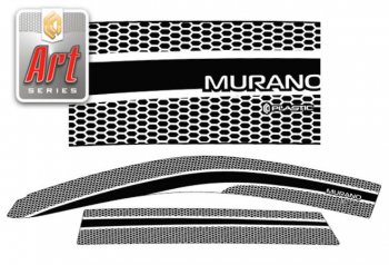 2 399 р. Дефлектора окон CA-Plastic  Nissan Murano  1 Z50 (2002-2009) (Серия Art черная, Без хром.молдинга)  с доставкой в г. Калуга. Увеличить фотографию 1