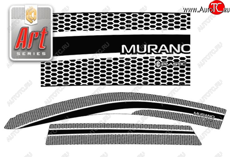 2 299 р. Дефлектора окон CA-Plastic  Nissan Murano  1 Z50 (2002-2009) (Серия Art черная, Без хром.молдинга)  с доставкой в г. Калуга