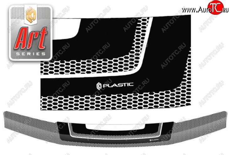 2 349 р. Дефлектор капота CA-Plastiс  Nissan Navara  2 D40 (2010-2016) (Серия Art черная)  с доставкой в г. Калуга