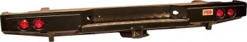 43 949 р. Бампер задний силовой РИФ  Nissan Navara  2 D40 (2004-2016) (С квадратом под фаркоп и фонарями)  с доставкой в г. Калуга. Увеличить фотографию 1