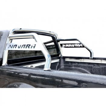 25 999 р. Защитная дуга багажника ТехноСфера (Техно Сфера) (d63.5 mm)  Nissan Navara  2 D40 (2004-2016) (Нержавейка полированная)  с доставкой в г. Калуга. Увеличить фотографию 1