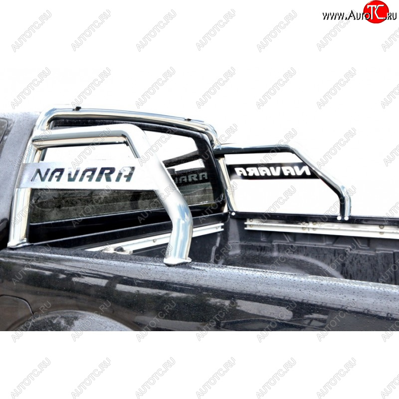 25 999 р. Защитная дуга багажника ТехноСфера (Техно Сфера) (d63.5 mm)  Nissan Navara  2 D40 (2004-2016) (Нержавейка полированная)  с доставкой в г. Калуга