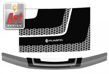 2 349 р. Дефлектор капота CA-Plastiс  Nissan Navara  2 D40 (2004-2010) (Серия Art белая)  с доставкой в г. Калуга. Увеличить фотографию 1