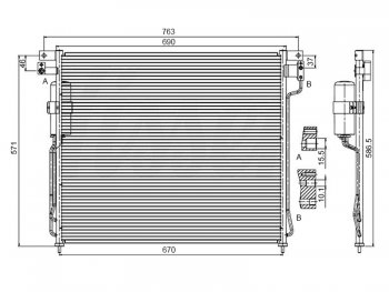 9 399 р. Радиатор кондиционера SAT Nissan Navara 2 D40 дорестайлинг (2004-2010)  с доставкой в г. Калуга. Увеличить фотографию 1