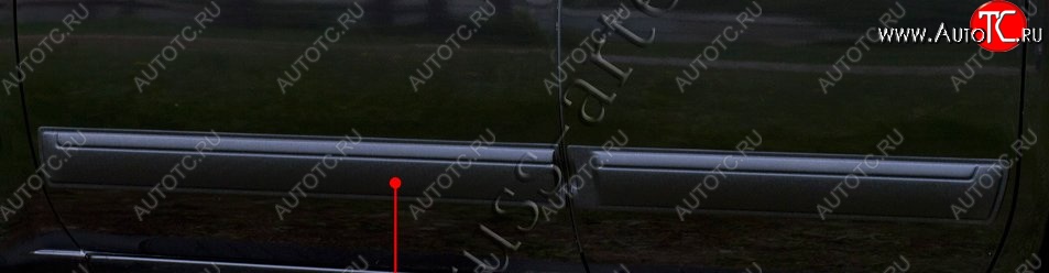 4 749 р. Молдинги дверей RA (узкие, комплект)  Nissan Navara  2 D40 (2004-2010) (Поверхность глянец (под окраску), Неокрашенные)  с доставкой в г. Калуга