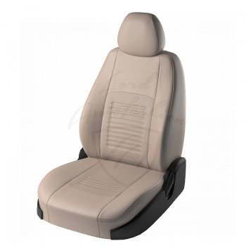 8 749 р. Чехлы для сидений Lord Autofashion Турин (экокожа)  Nissan Note  1 (2008-2013) (Бежевый, вставка Бежевая)  с доставкой в г. Калуга. Увеличить фотографию 1