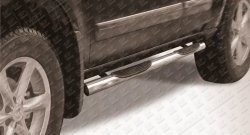 13 949 р. Защита порогов из трубы d76 мм с пластиковыми вставками для ног Slitkoff Nissan Pathfinder R51 дорестайлинг (2004-2007) (Нержавейка, Полированная)  с доставкой в г. Калуга. Увеличить фотографию 1